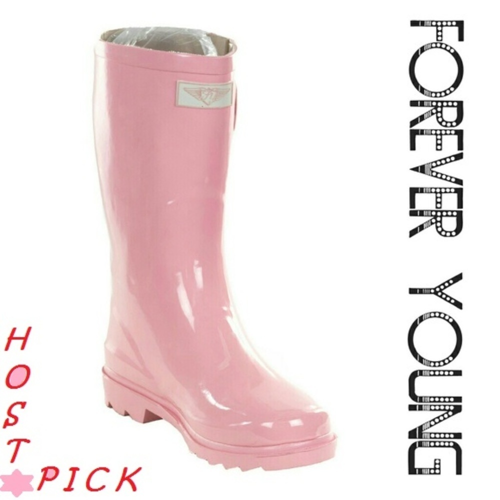 Women's Rainboots, MidCalf Rain Boots, #1602, Pink - Picture 1 of 4